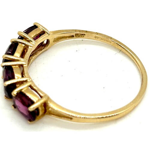 519 - Ladies hallmarked 14ct gold amethyst ring, ring size S, total approximate weight 2.2g