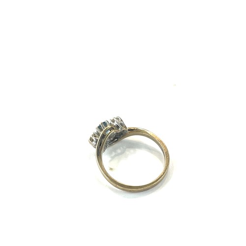 479 - Ladies hallmarked 9ct diamond and stone set ring, ring size L, approximate weight 1.9g