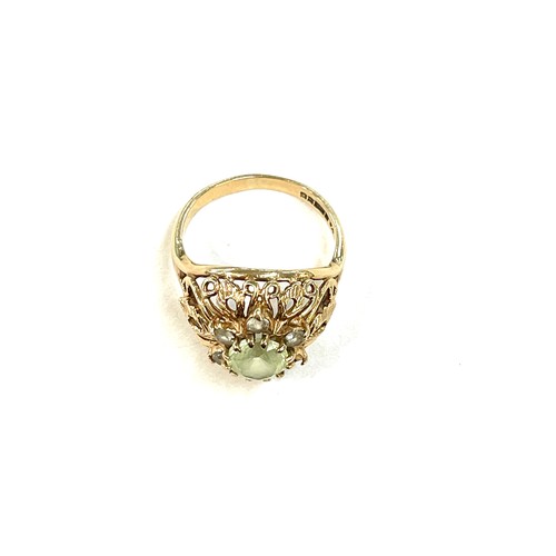 516 - La hallmarked 9ct gold stone ser dress ring, ring is missing a stone, ring size P , approximate weig... 