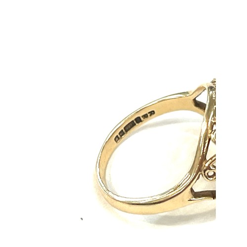 516 - La hallmarked 9ct gold stone ser dress ring, ring is missing a stone, ring size P , approximate weig... 