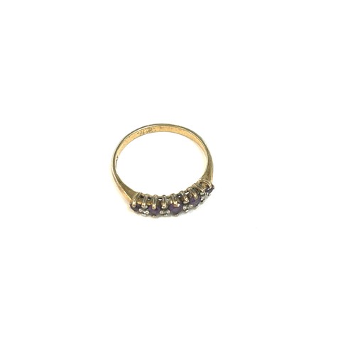 515 - Hallmarked 9ct gold ladies stone set dre4ss ring, ring size R, approximate overall weight 1.9g