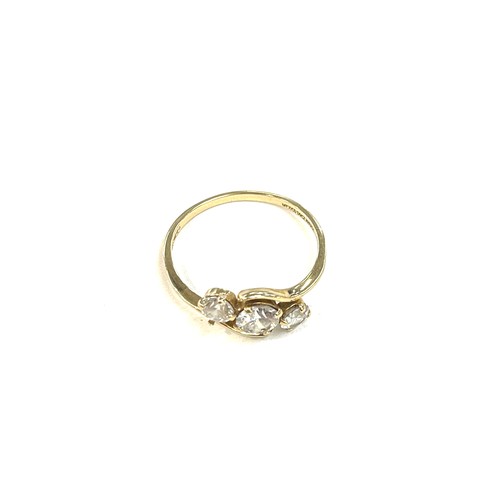 508 - Ladies hallmarked 14ct gold stone set dress ring, ring size  N/O, overall weight 1.7g