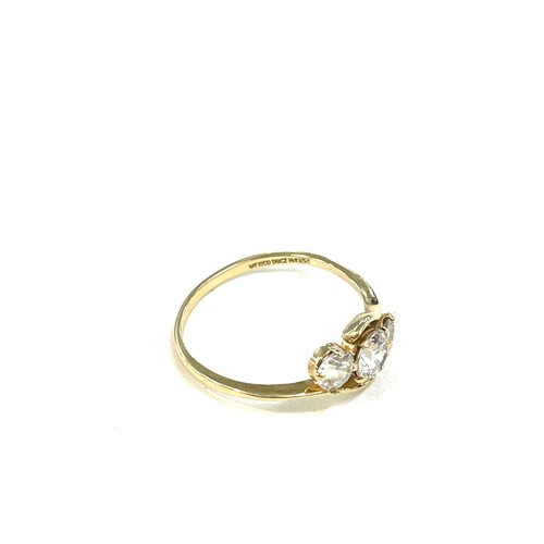 508 - Ladies hallmarked 14ct gold stone set dress ring, ring size  N/O, overall weight 1.7g