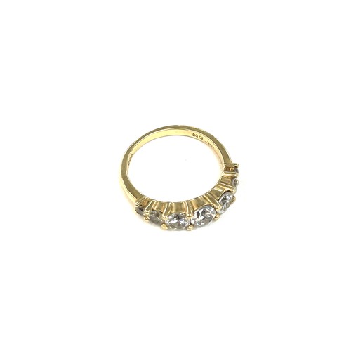 512 - Ladies hallmarked 14ct stone set dress ring, ring size Q , approximate total weight: 4g