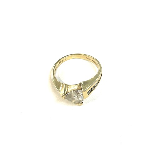 511 - Ladies hallmarked 14ct stone set dress ring, ring size L , approximate total weight: 4.8g