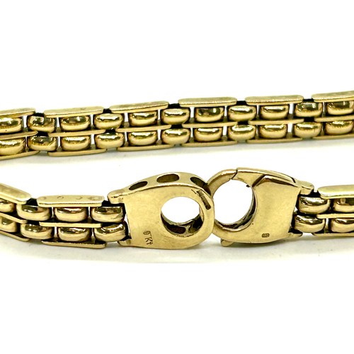 502 - Ladies heavy hallmarked 9ct gold bracelet, approximate length 19cm , approximate weight 18.5g