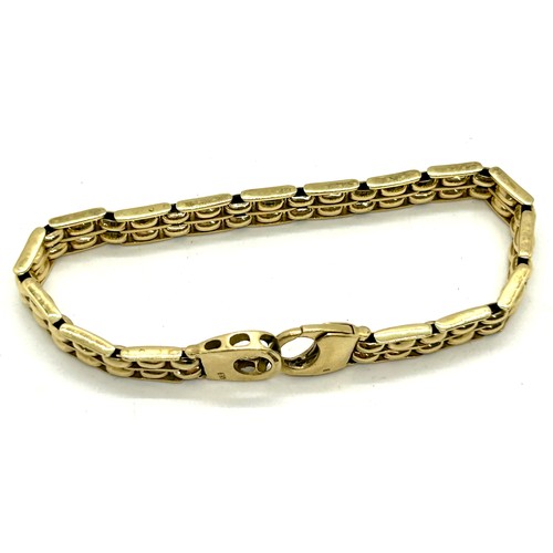 502 - Ladies heavy hallmarked 9ct gold bracelet, approximate length 19cm , approximate weight 18.5g