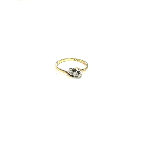 498 - Ladies hallmarked 18ct and diamond ring, ring size N , approximate total weight: 2g