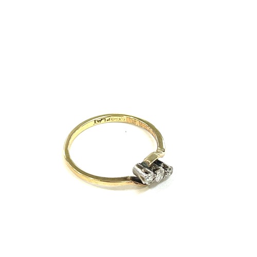 498 - Ladies hallmarked 18ct and diamond ring, ring size N , approximate total weight: 2g