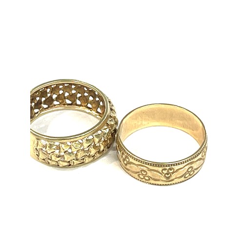 489 - 2, Ladies hallmarked 9ct gold wedding bands, ring sizes N, total approximate weight 5.6g