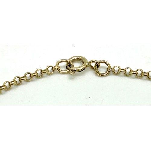 497 - Hallmarked 9ct ladies delicate necklace,, approximate length 44cm, approximate weight 5g