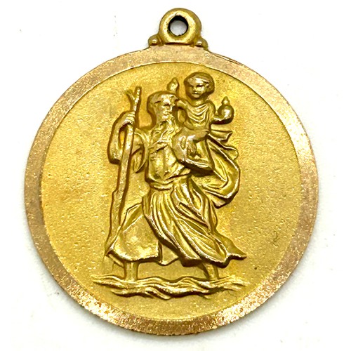 485 - Hallmarked 9ct gold St Christopher pendant, approximate weight 4.8g