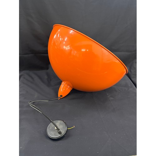 358 - One extra large orange dome ceiling light measures approx 21 inches diameter