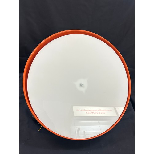 358 - One extra large orange dome ceiling light measures approx 21 inches diameter