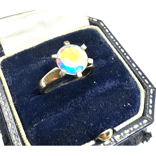 97 - 9ct gold rainbow quartz ring weight 4.4g