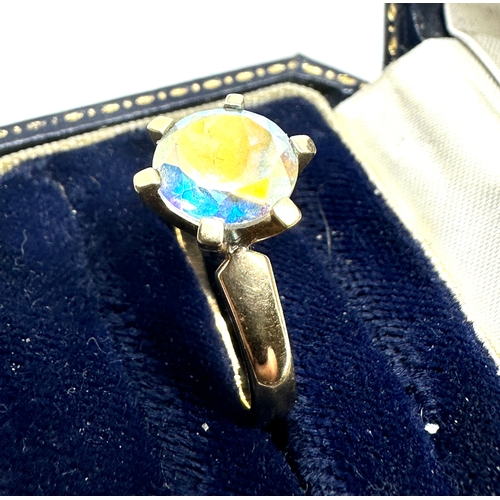 97 - 9ct gold rainbow quartz ring weight 4.4g