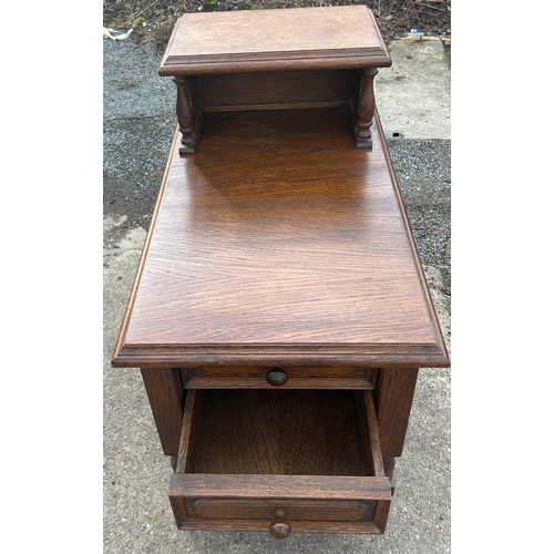 327 - Oak Telephone table, Width 18 inches, Length 31 inches, Height 27 inches