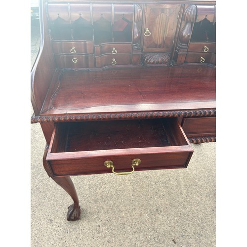 329 - Mahogany Cabriole leg ladies desk, approximate measurements: Height 41 inches Length 40.5 inches  `d... 