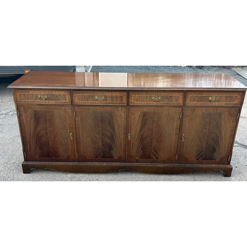 355 - Mahogany 4 drawer, 4 door sideboard, approximate measurements: Length 71 inches, Depth 18 inches, He... 