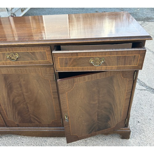 355 - Mahogany 4 drawer, 4 door sideboard, approximate measurements: Length 71 inches, Depth 18 inches, He... 