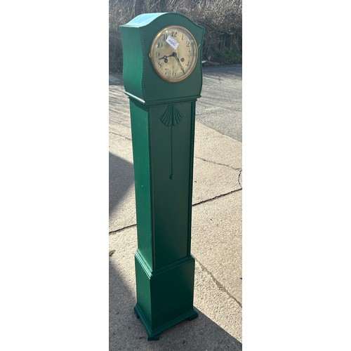 342 - Painted grandaugther clock, untested, approximate measurements: Height 50 inches