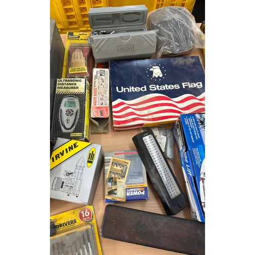 313 - Selection of unused tools includes draper, metal tool box etc