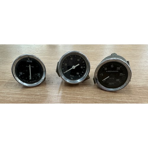 569 - Three vintage Pressure gauges includes Smiths Vacuum, AMPS etc