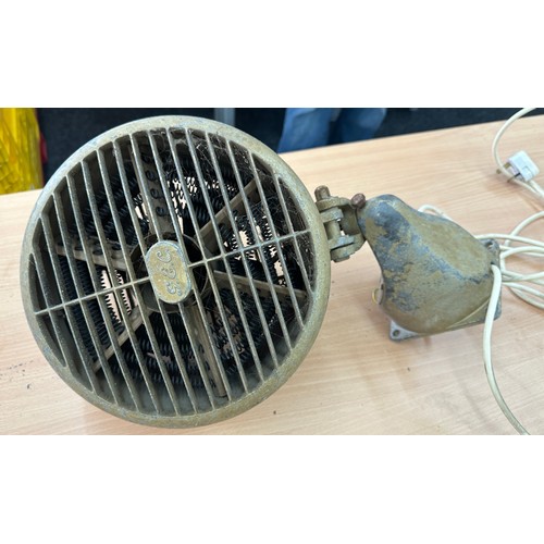 128 - Vintage industrial GEC wall fan, working order