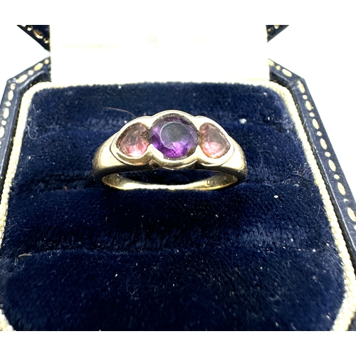 108 - 9ct white gold amethyst ring weight 2.4g