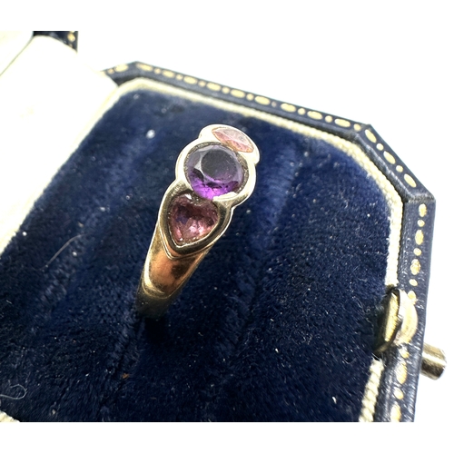 108 - 9ct white gold amethyst ring weight 2.4g