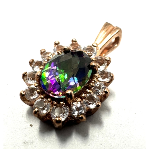 113 - 9ct gold mystic topaz pendant weight 1.9g