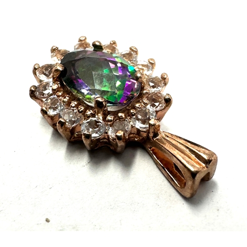 113 - 9ct gold mystic topaz pendant weight 1.9g