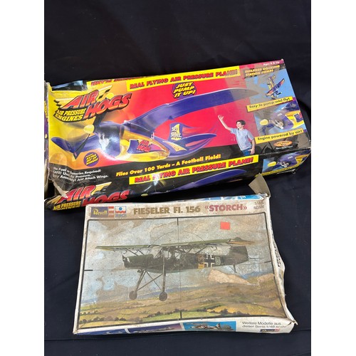 216 - 2 Boxed model planes includes Revell Storch and Airhogs