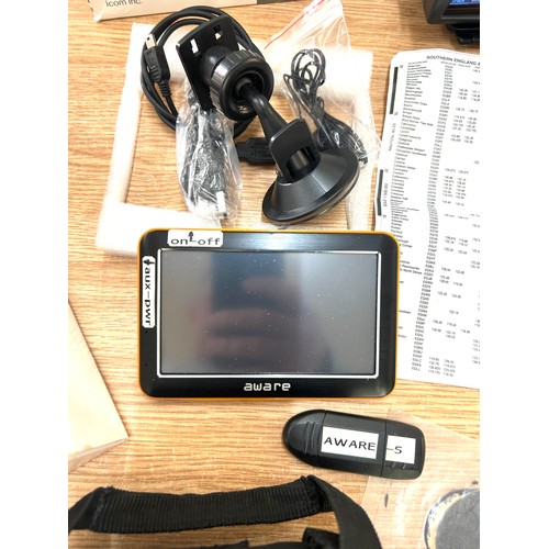 227 - aware 5 gps and a garmin 296, icom ic-a20 mkII untested