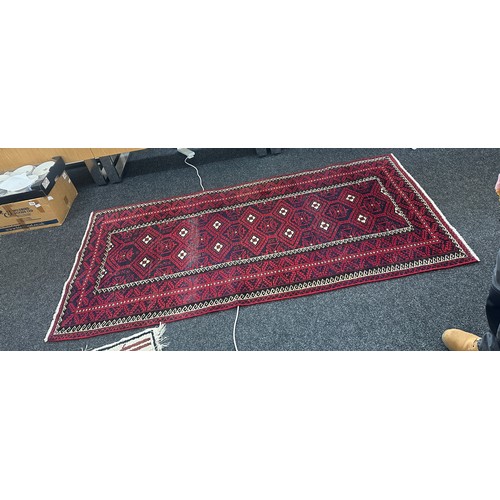 124 - Afghan hall carpet together with small wool carpet from Morocco