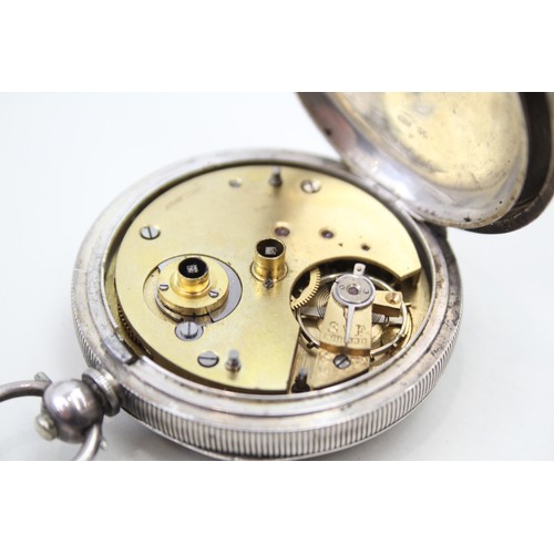 522 - Sterling Silver Gents Vintage Open Face Pocket Watch Key-wind Working