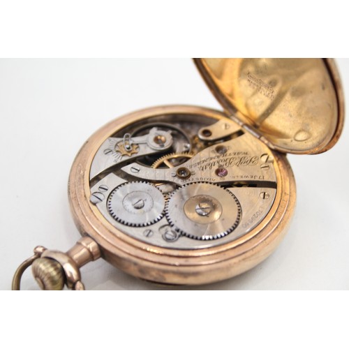 507 - WALTHAM Gents Vintage Rolled Gold Open Face Pocket Watch Hand-wind Working