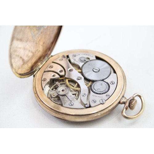 508 - ELKINGTON Gents Vintage Rolled Gold Open Face Pocket Watch Hand-wind Working