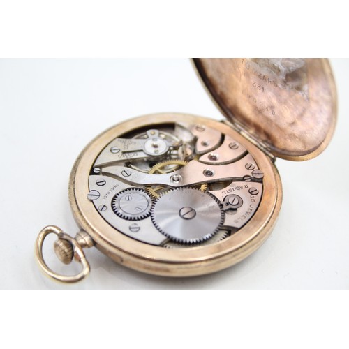 508 - ELKINGTON Gents Vintage Rolled Gold Open Face Pocket Watch Hand-wind Working