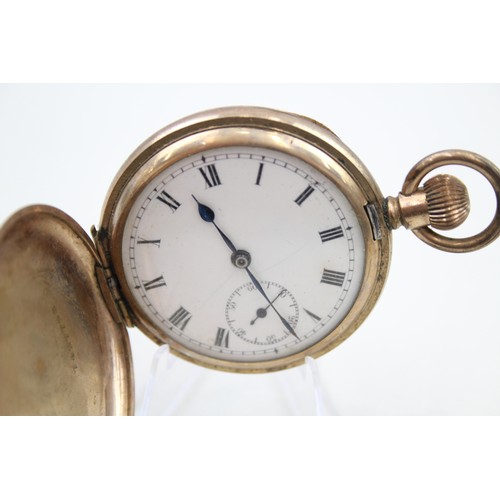 509 - QUARTIER FERES Gents Vintage Rolled Gold Hunter Pocket Watch Hand-wind Working