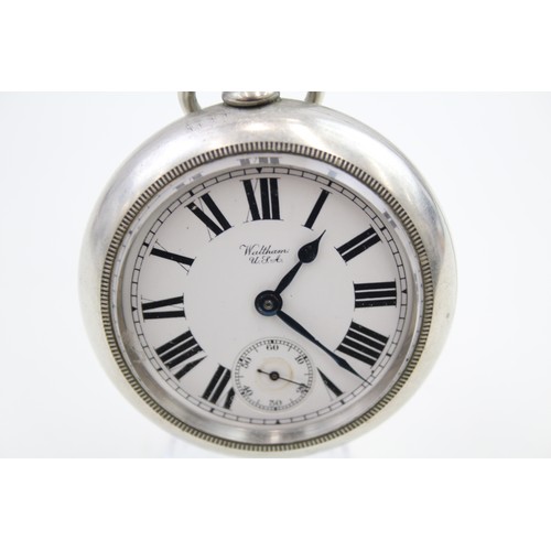 511 - WALTHAM Gents Vintage Railway Open Face Pocket Watch Hand-wind Working