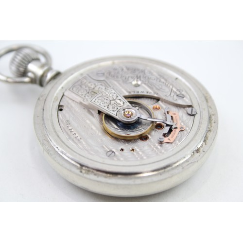 511 - WALTHAM Gents Vintage Railway Open Face Pocket Watch Hand-wind Working