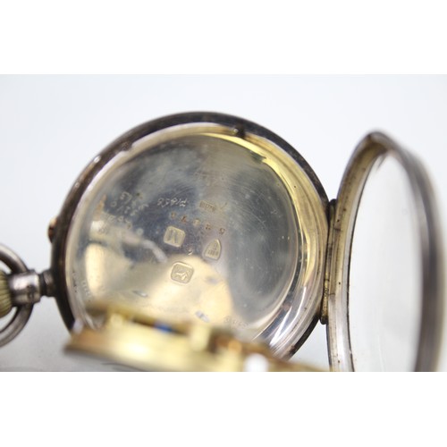 515 - Sterling Silver Gents Vintage Open Face Pocket Watch Hand-wind Working