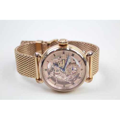 516 - CONSTANTIN WEISZ Gents Rose Gold Tone Skeleton Dial Wristwatch Automatic Working