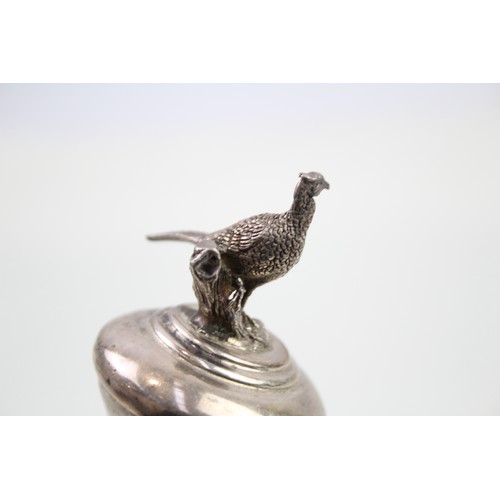 349 - 4 x .925 sterling salt & pepper cellars & bottle stopper