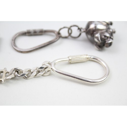 350 - 3 x .925 sterling keyrings & gents money clip