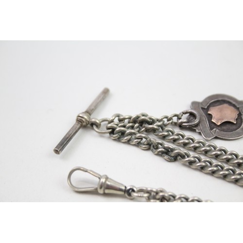 353 - .925 sterling albert chain w/ fob