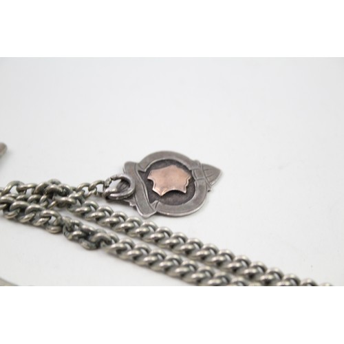 353 - .925 sterling albert chain w/ fob