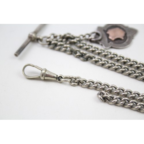 353 - .925 sterling albert chain w/ fob