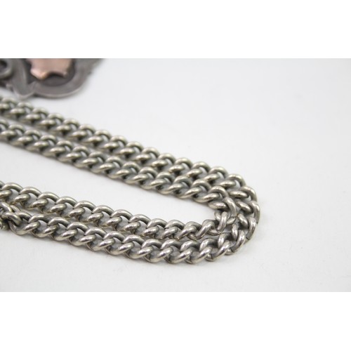 353 - .925 sterling albert chain w/ fob